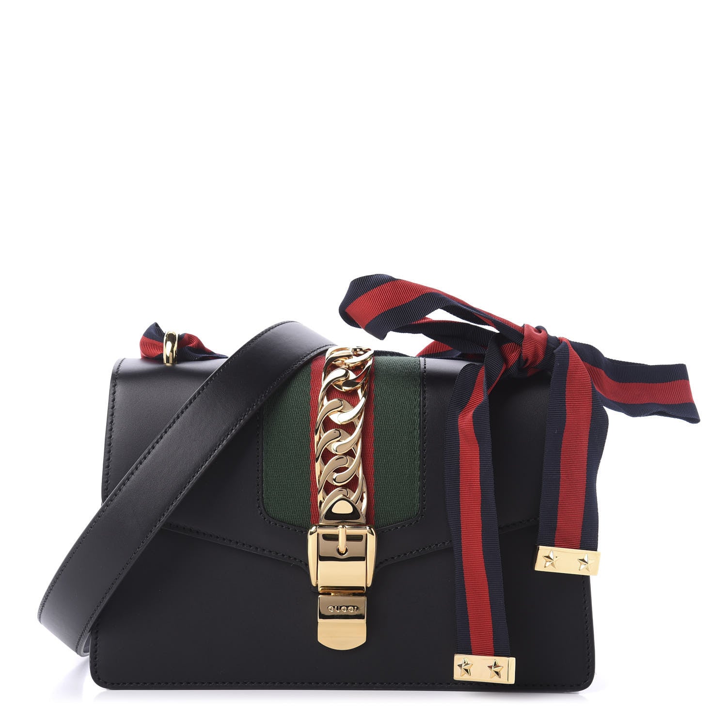 Gucci Calfskin Small Sylvie Shoulder Bag Black 1 of 11