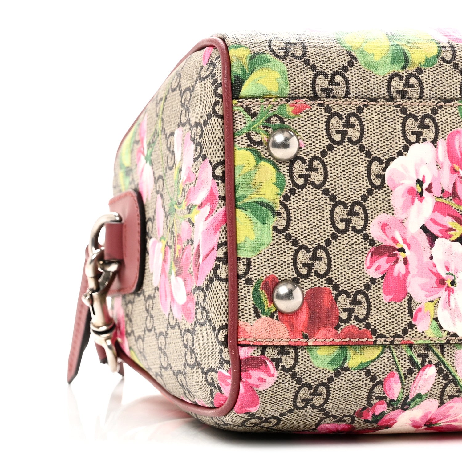 Gucci GG Supreme Monogram Blooms Small Boston Beige Multicolor Dry Rose 9 of 10