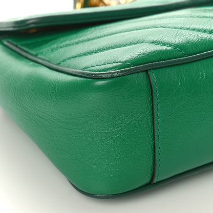 Gucci Azalea Calfskin Enamel Matelasse Diagonal Small Torchon GG Marmont Shoulder Bag New Shamarock Emerald 8 of 10