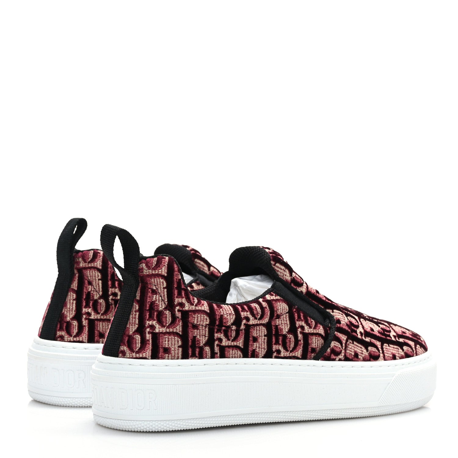 Christian Dior Velvet Oblique Womens Solar Slip On Sneakers 36.5 Scarlet 4 of 7