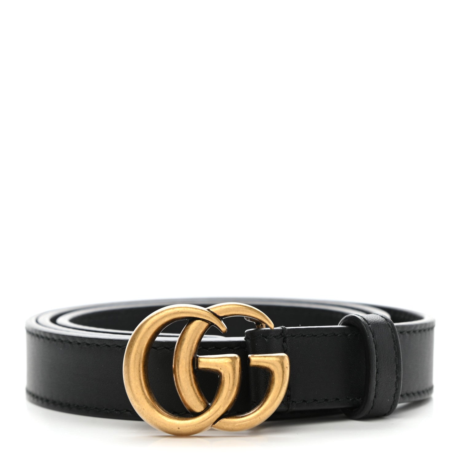 Gucci Calfskin Double G 20mm Belt 75 30 Black 1 of 5
