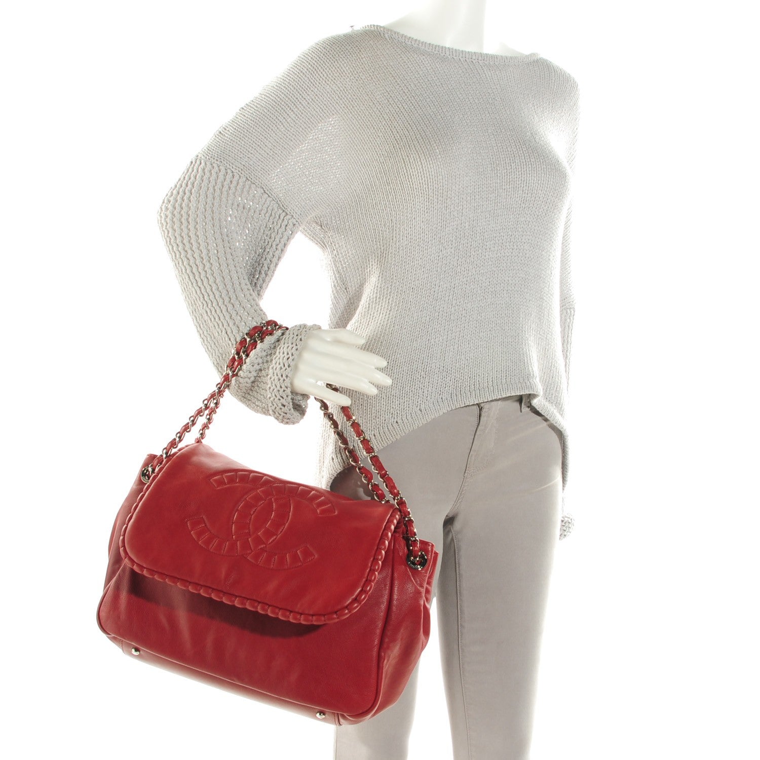 Chanel Calfskin On the Bund Accordion Flap Dark Red 2 of 7