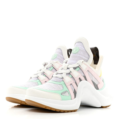 Louis Vuitton Calfskin Nylon LV Pop Archlight Sneaker 37.5 Yellow Pink Teal 3 of 9