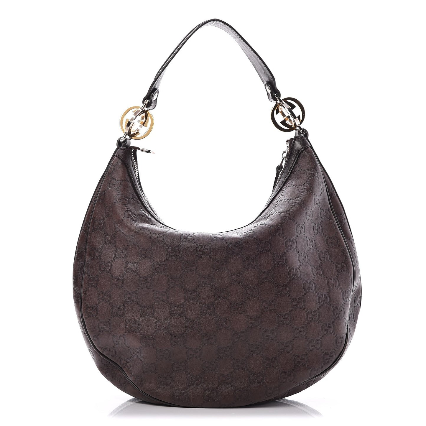 Guccissima Medium GG Twins Hobo Dark Brown