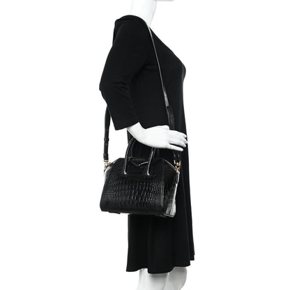 Givenchy Calfskin Crocodile Embossed Mini Antigona Black 2 of 10