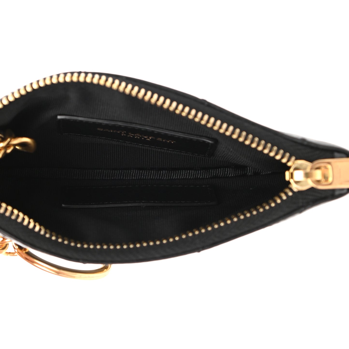 Calfskin Matelasse Monogram Key Pouch Black