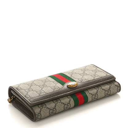 Gucci GG Supreme Monogram Web Ophidia Wallet On Chain Brown 4 of 10