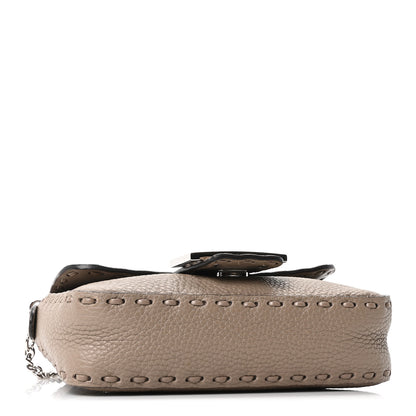 Fendi Cuoio Roma Sellerissima Nappa Sintetica Tape Stitch Mini Baguette Argento 4 of 10