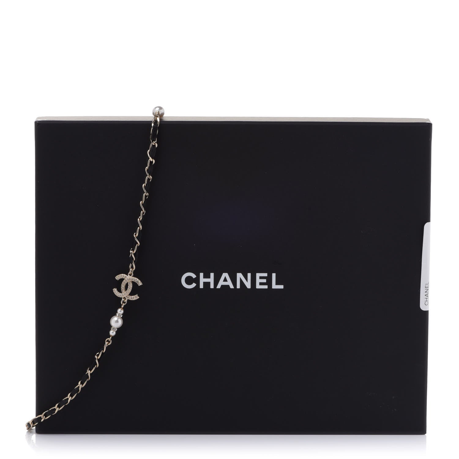 Chanel Pearl Crystal Lambskin CC Long Necklace Gold Black 6 of 6