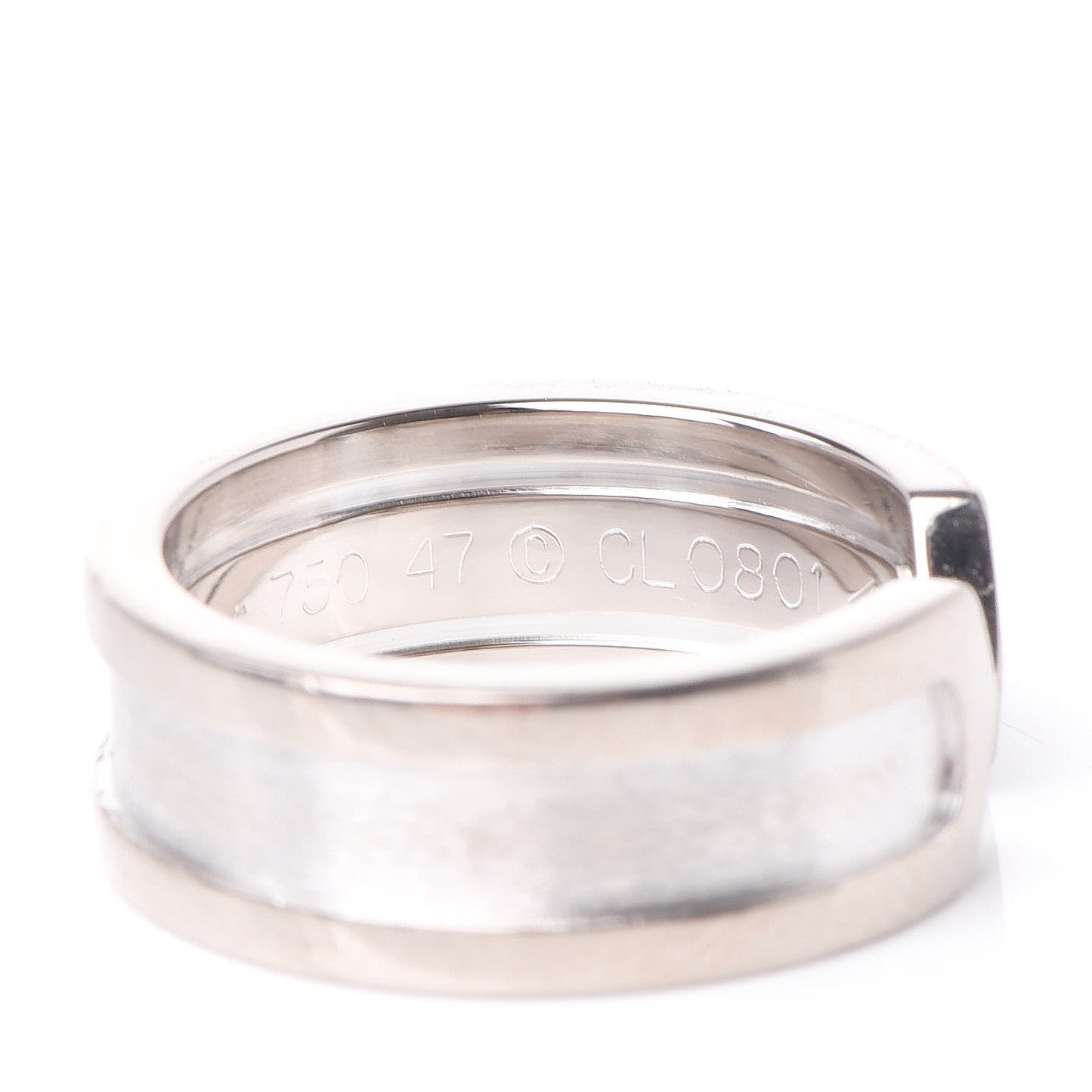 18K White Gold 6.5mm C De Ring 47 4