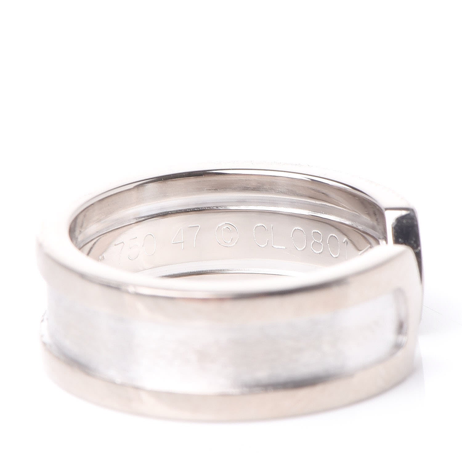 Cartier 18K White Gold 6.5mm C De Ring 47 4 4 of 5