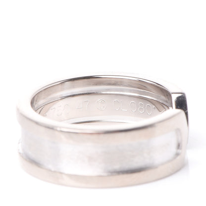 Cartier 18K White Gold 6.5mm C De Ring 47 4 4 of 5