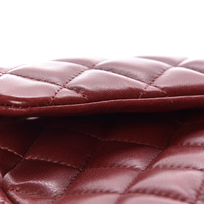 Chanel Lambskin Quilted East West Flap Dark Red 13 of 18