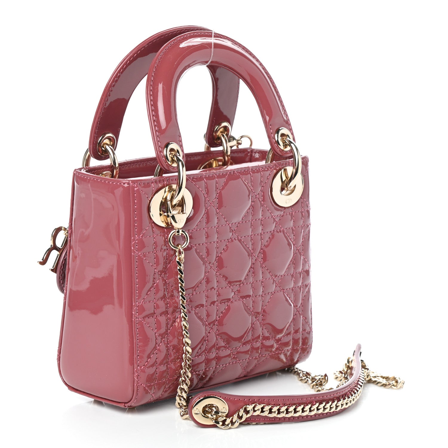 Christian Dior Patent Cannage Mini Lady Dior Pink 3 of 10