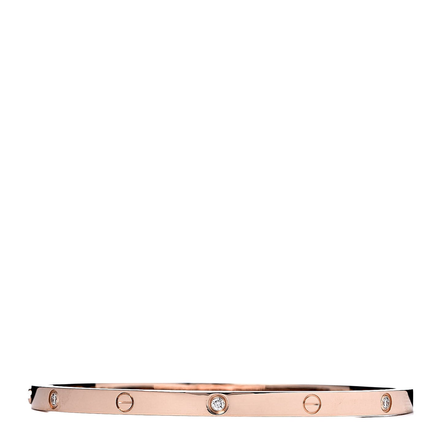 18K Pink Gold 6 Diamond Small LOVE Bracelet 16