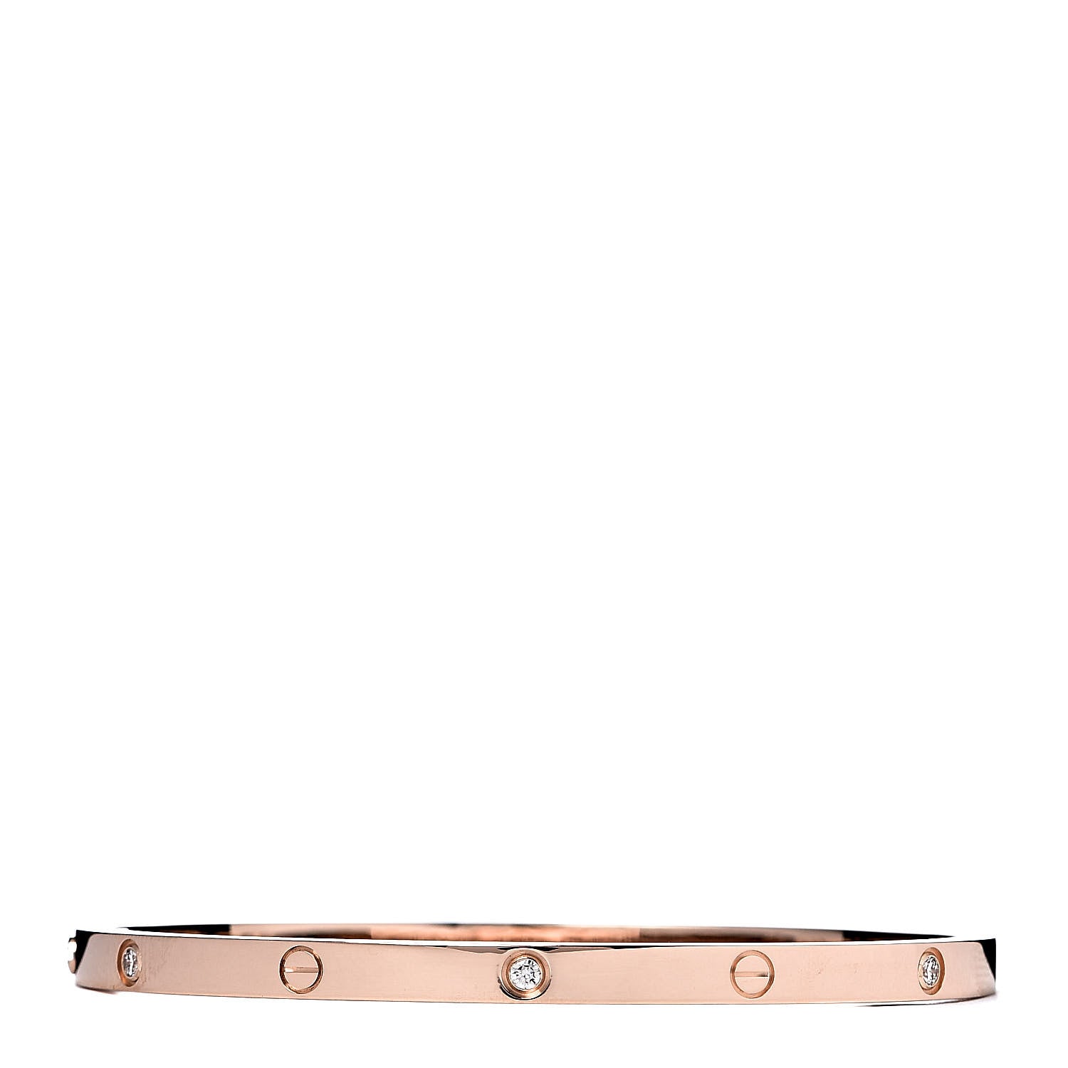 Cartier 18K Pink Gold 6 Diamond Small LOVE Bracelet 16 3 of 6