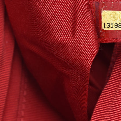 Chanel Striped Canvas Logo Tote Red 7 of 10