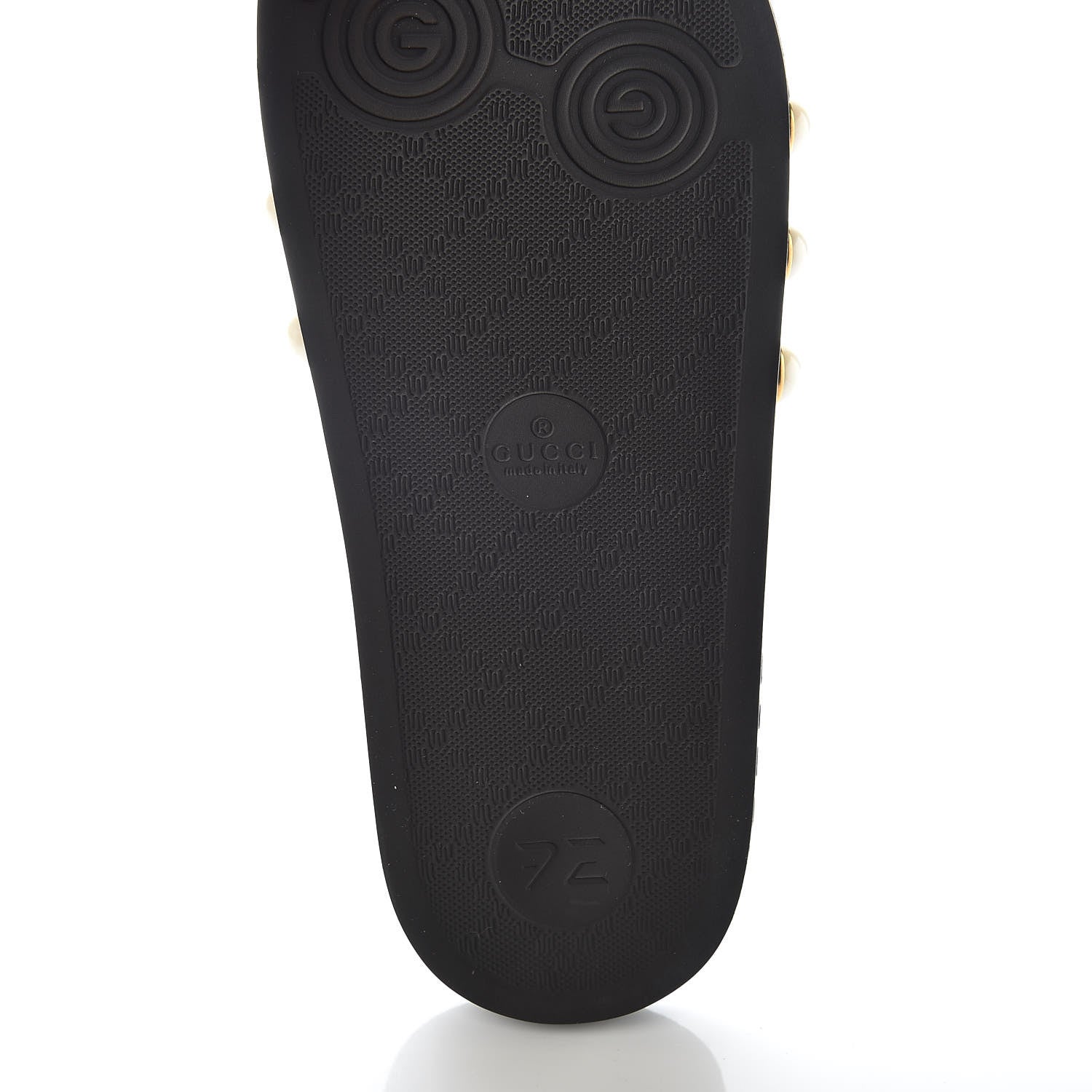 Gucci GG Supreme Monogram Pearls Slide Sandals 36 Beige 7 of 8