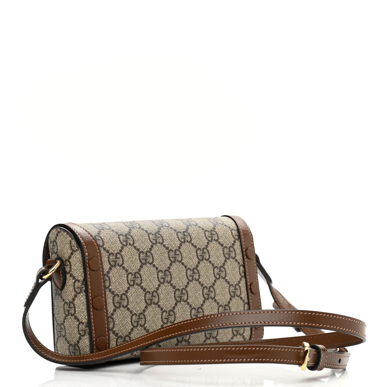 Gucci GG Supreme Monogram Mini Horsebit 1955 Shoulder Bag Beige Brown Sugar 2 of 11