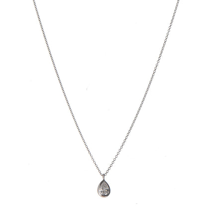 Tiffany Platinum Diamond .40ct Elsa Peretti Diamonds By The Yard Pear Shape Necklace 1 of 8