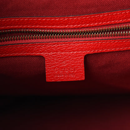 Gucci Canvas Logo Sylvie Stripe Drawstring Backpack Red 5 of 9