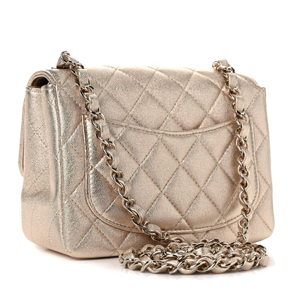 Chanel Metallic Lambskin Quilted Mini Square Flap Gold 4 of 8