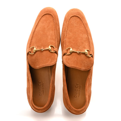 Gucci Suede Horsebit Mens Jordaan Loafers 11 Harness Brown 2 of 9
