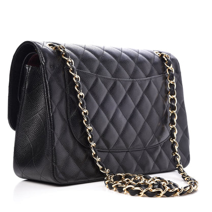 Chanel Caviar Quilted Jumbo Double Flap Black 3 of 8