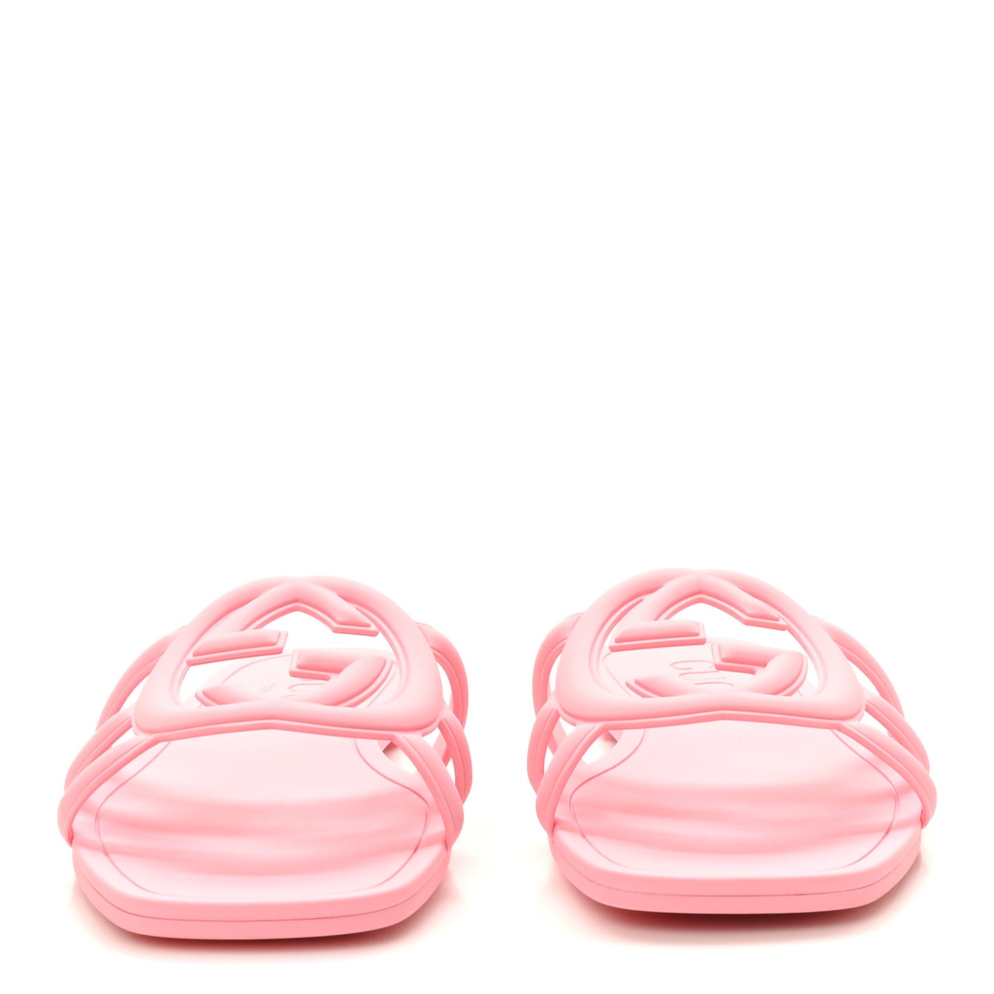 Rubber Interlocking G Womens Slide Sandals 37 Wild Rose