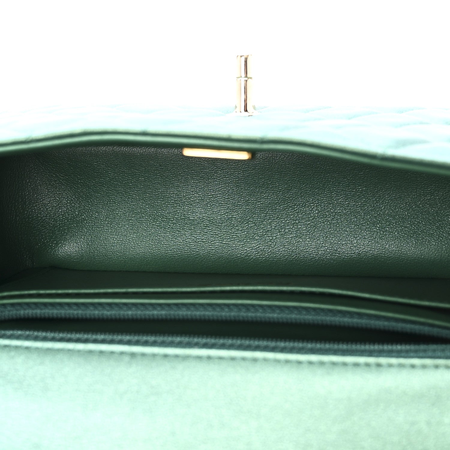 Chanel Iridescent Lambskin Quilted Mini Rectangular Flap Green 5 of 10