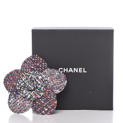 Chanel Tweed Camellia Brooch Multicolor 5 of 5