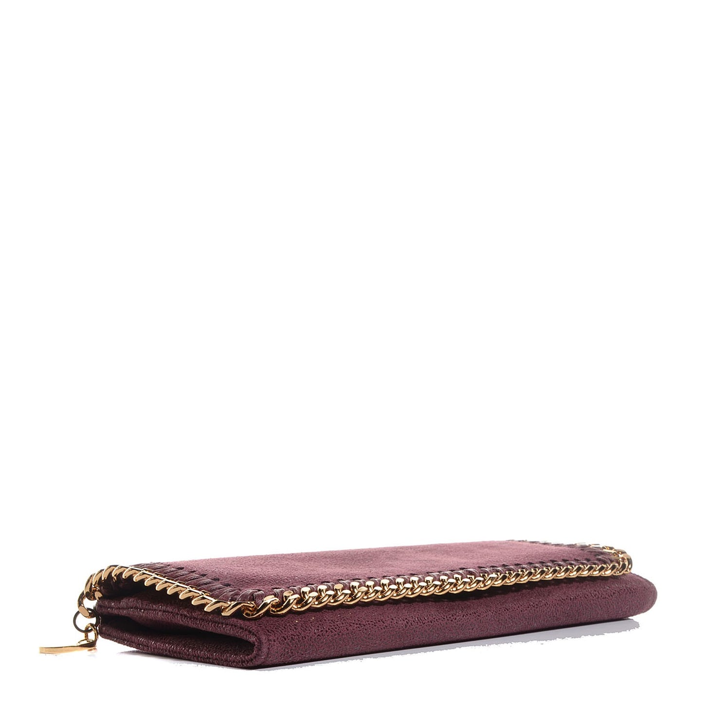 Faux Leather Shaggy Deer Falabella Flap Wallet Plum