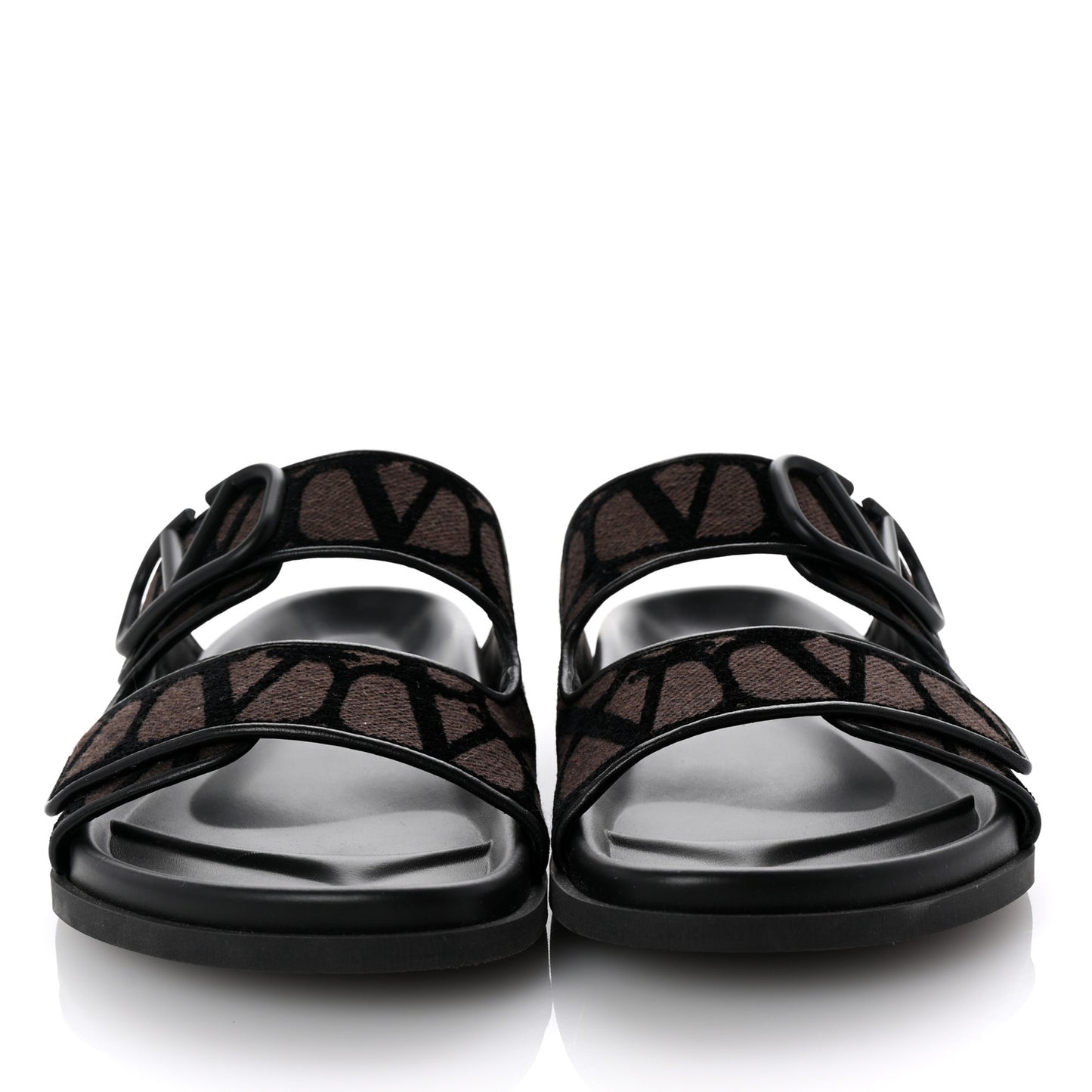 Toile Iconographe Vlogo Mens Double Strap Slide Sandals 43 Fondant Black