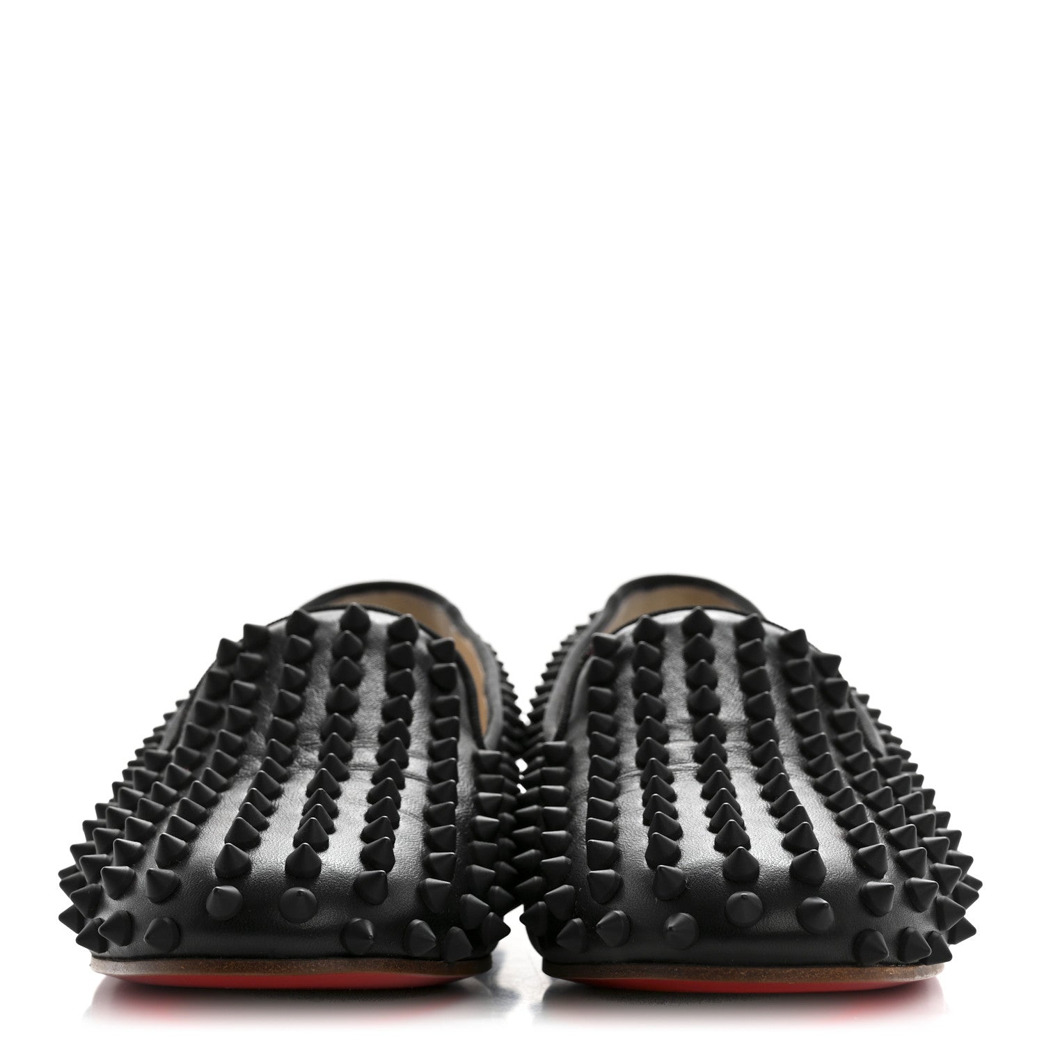 Christian Louboutin Nappa Calfskin Rolling Spikes Flat Loafer 36.5 Black 3 of 9