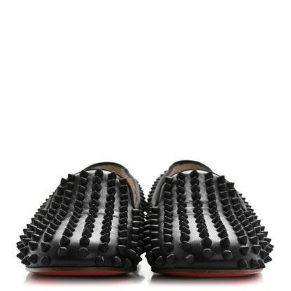 Christian Louboutin Nappa Calfskin Rolling Spikes Flat Loafer 36.5 Black 3 of 9