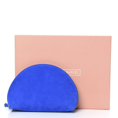 Mansur Gavriel Suede Half Moon Clutch Royal Blue 9 of 9