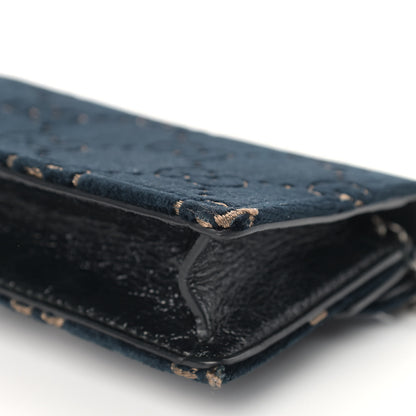 Gucci Velvet GG Monogram Super Mini Dionysus Shoulder Bag Blue Beige Black 7 of 14