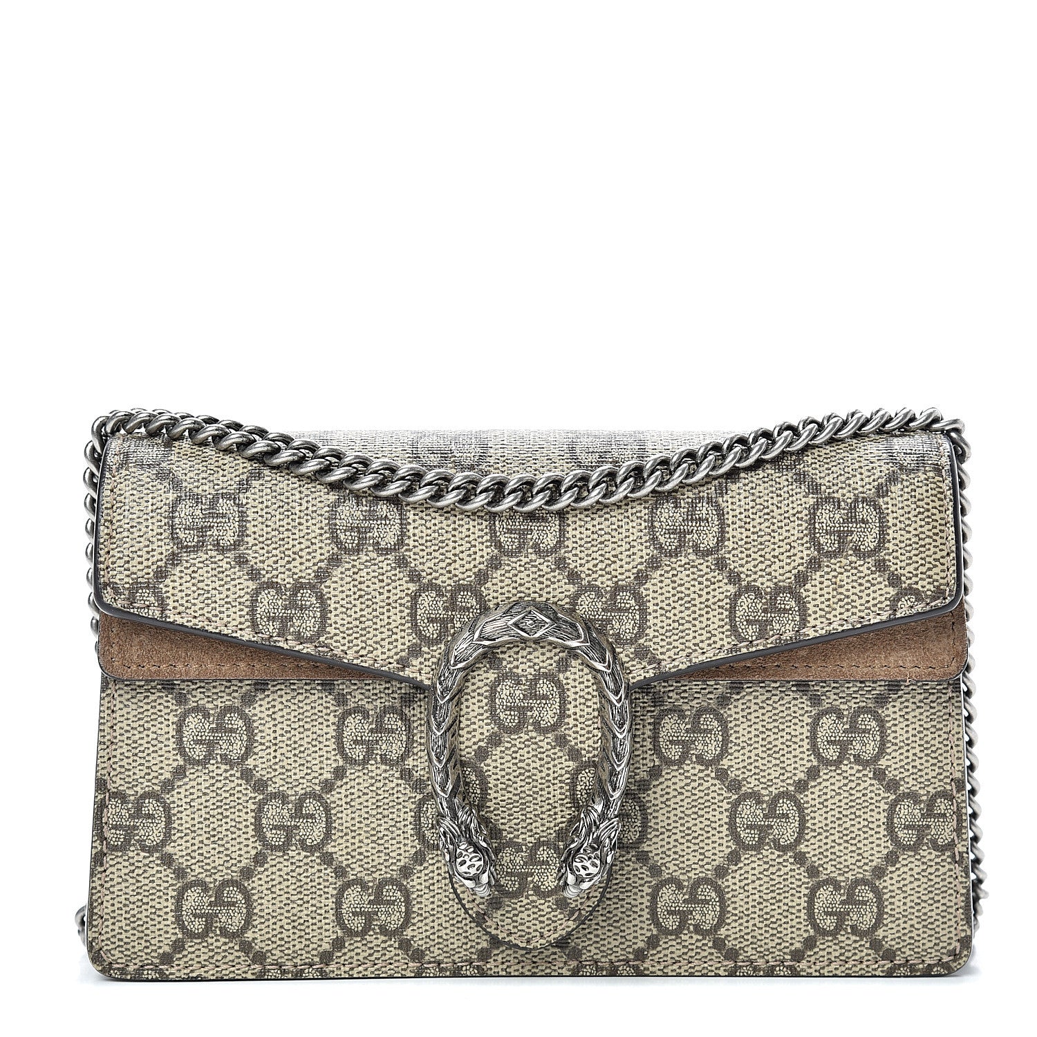 Gucci GG Supreme Monogram Super Mini Dionysus Shoulder Bag Taupe 1 of 10