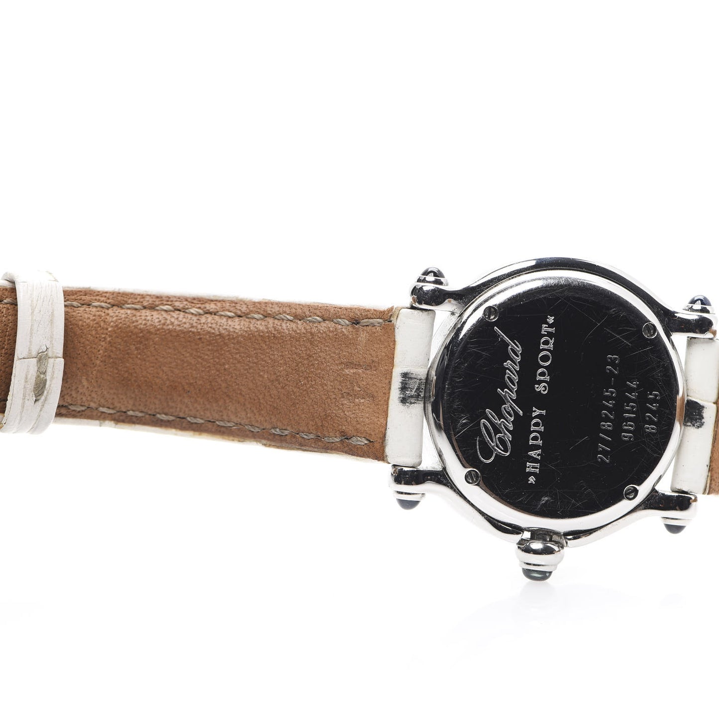 Stainless Steel Alligator Diamond Mother of Pearl 26mm Happy Sport Moon Star Quartz Watch
