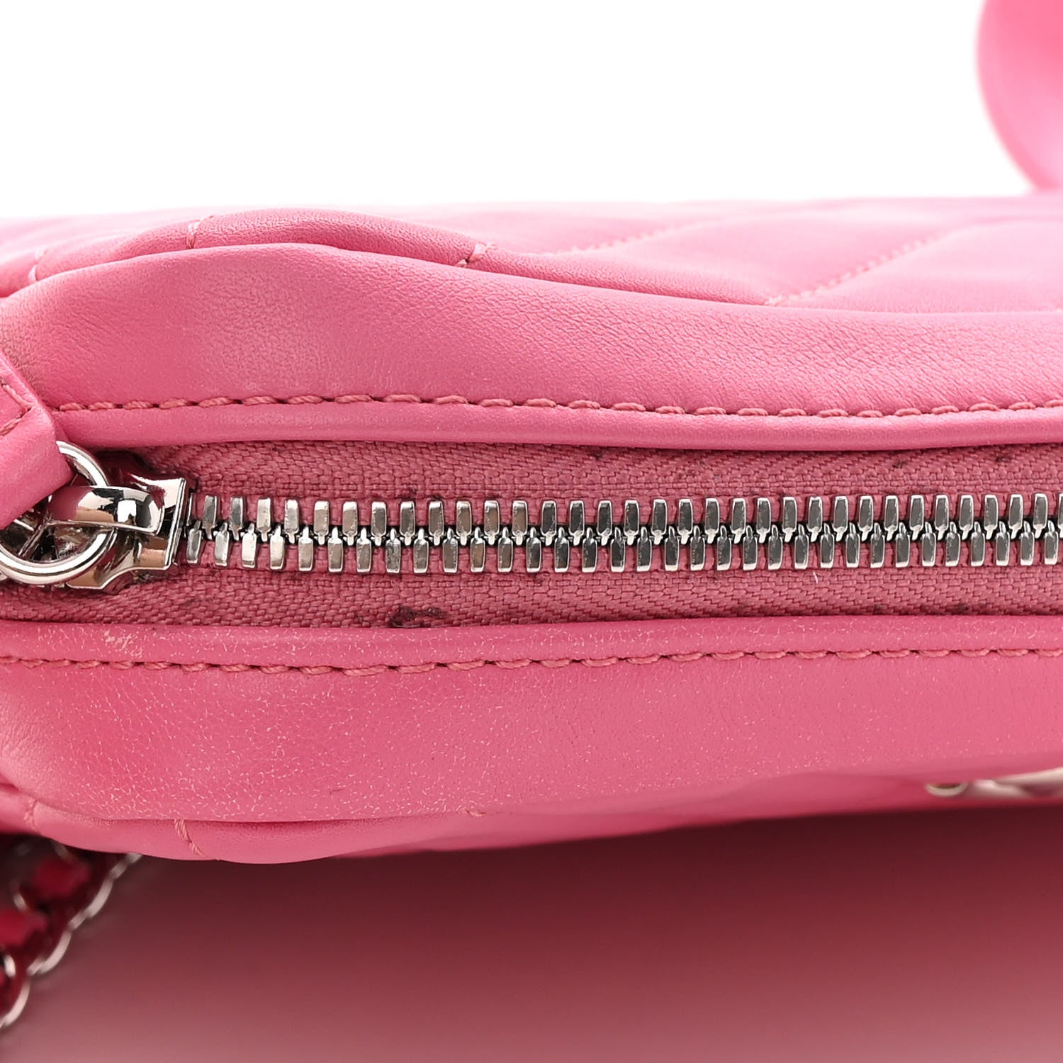Chanel Lambskin Chevron Quilted Small Promenade Camera Case Pink 14 of 16