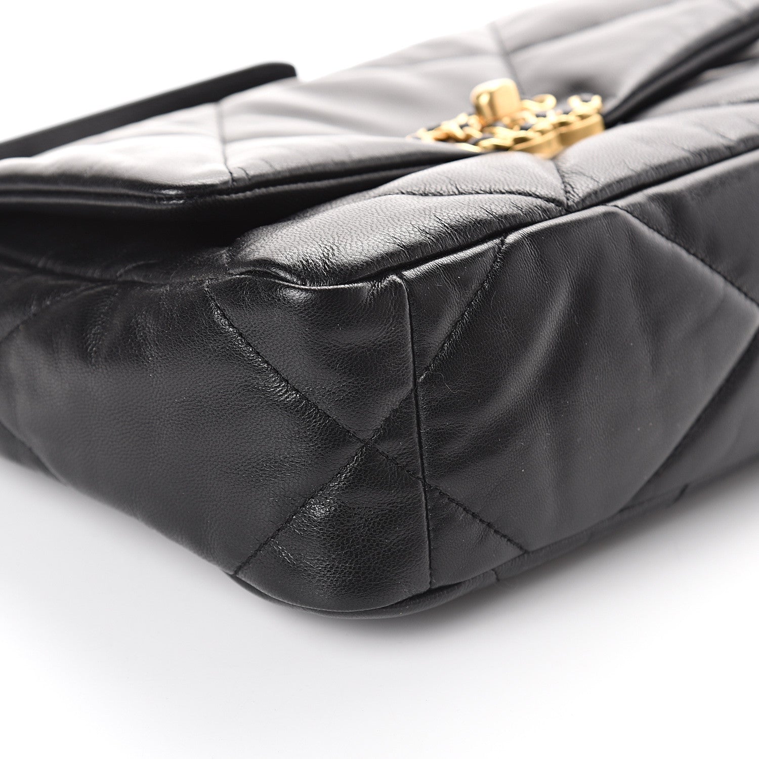 Chanel Goatskin Quilted Medium 19 Flap Black 7 of 9