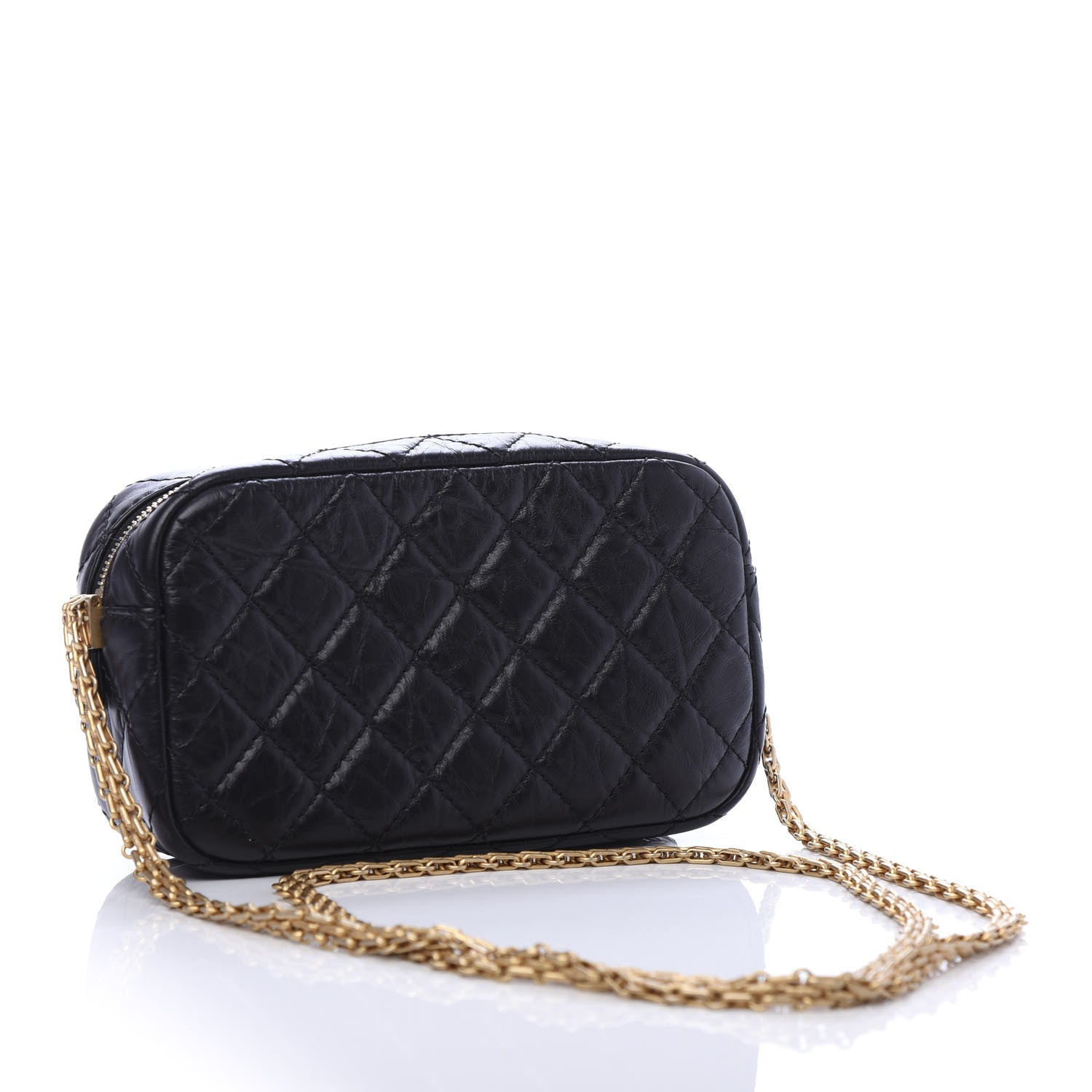 Chanel Aged Calfskin Quilted Mini Lucky Charm Reissue Camera Case Black 3 of 10