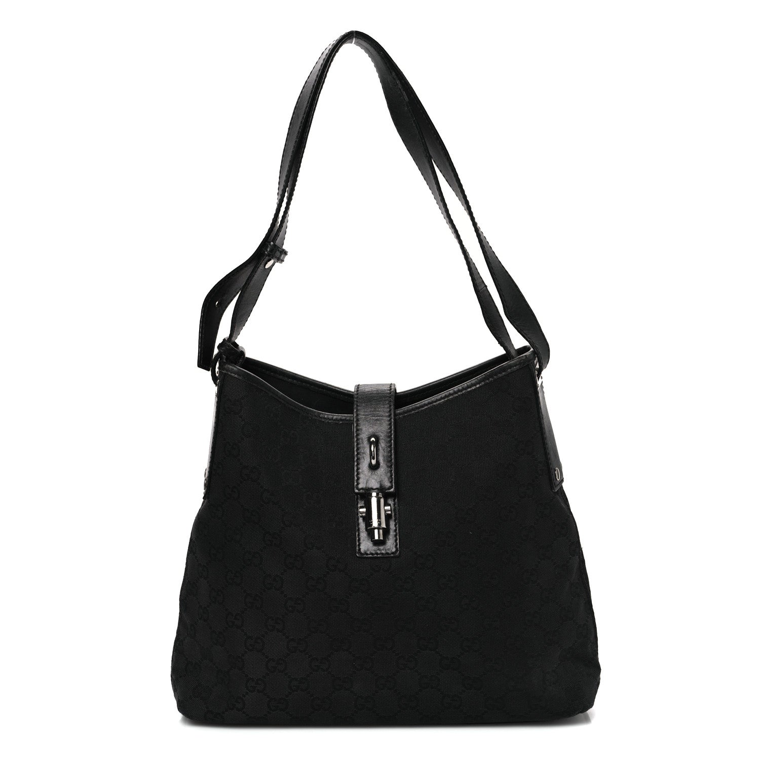 Gucci Monogram Piston Shoulder Bag Black 1 of 15