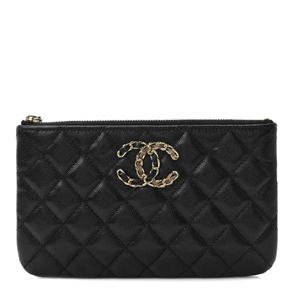 Chanel Caviar Quilted Small French New Wave CC Pouch Black 1 of 7