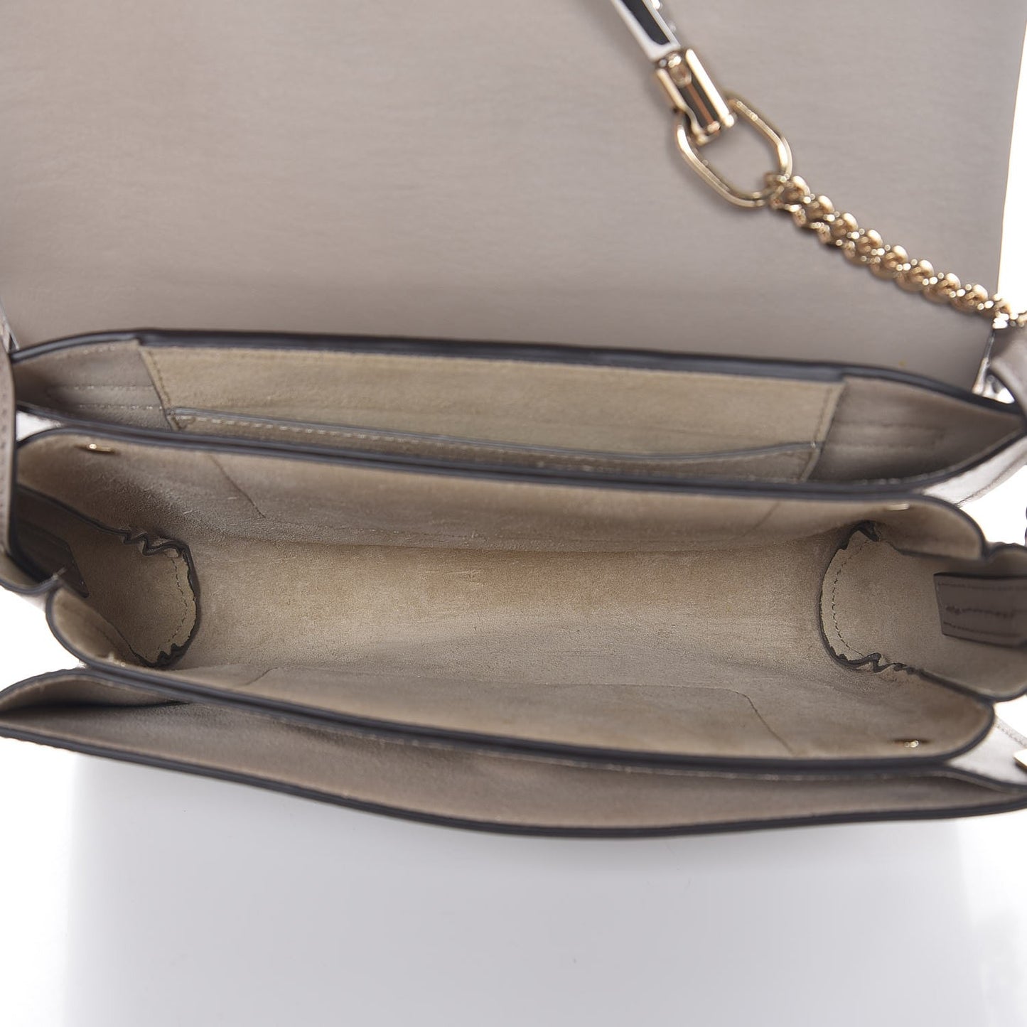 Suede Calfskin Small Faye Shoulder Bag Motty Grey