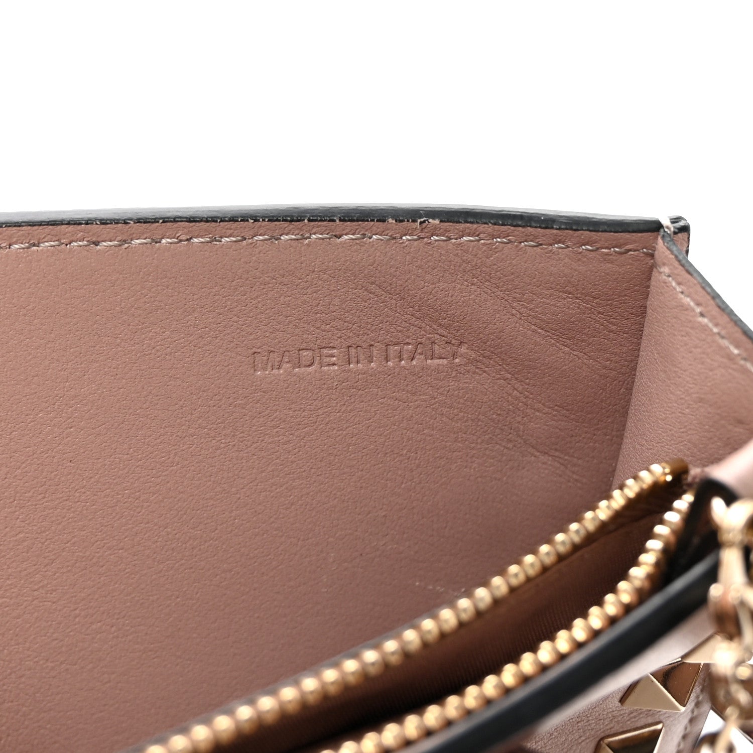 Valentino Garavani Calfskin Rockstud Phone Case With Chain Poudre 7 of 10
