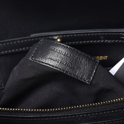 Saint Laurent Metallic Silk Calfskin Striped Le Sept Chain Bag Black Gold 8 of 10