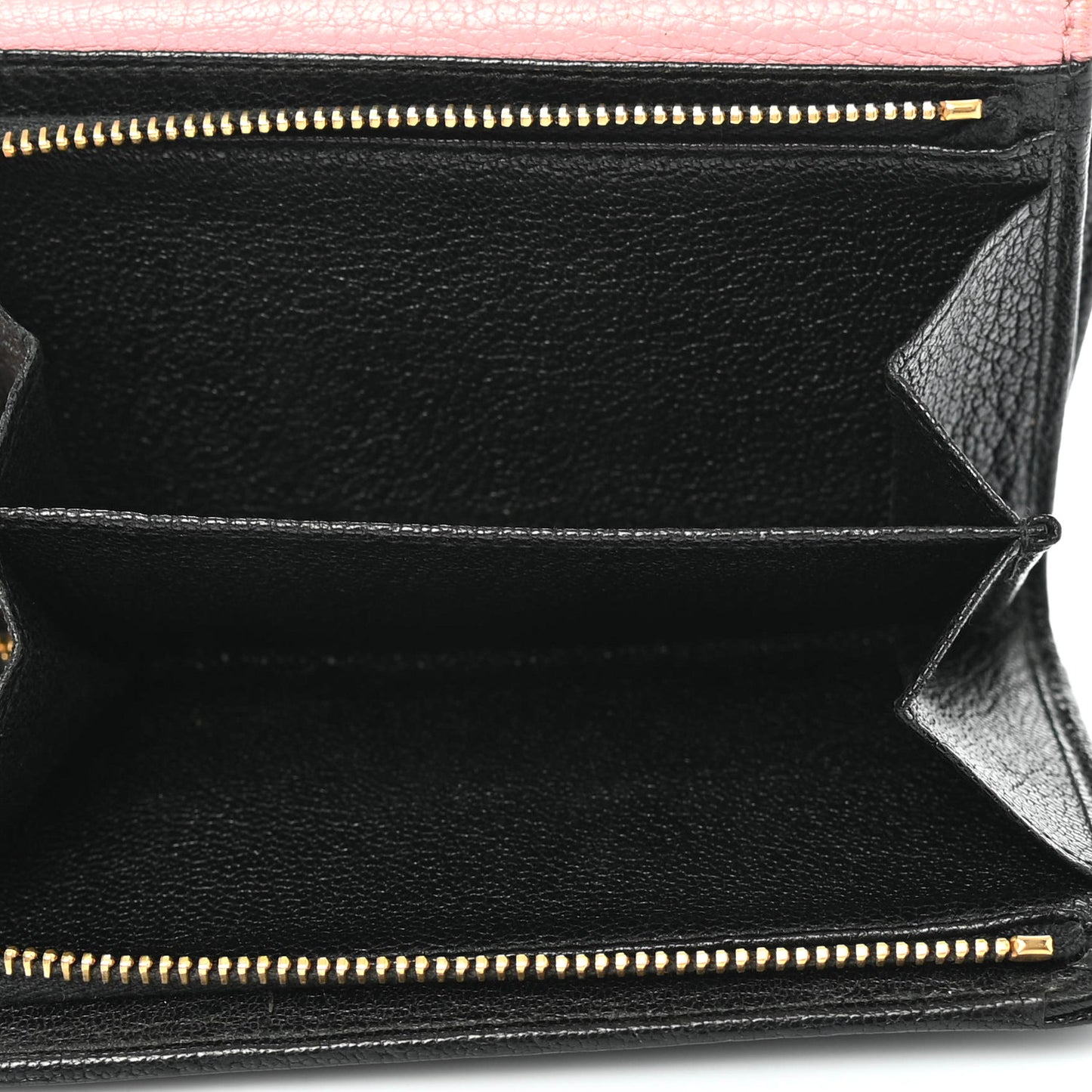 Goatskin Madras Bi-Color Bi-Fold Wallet Rosa Black