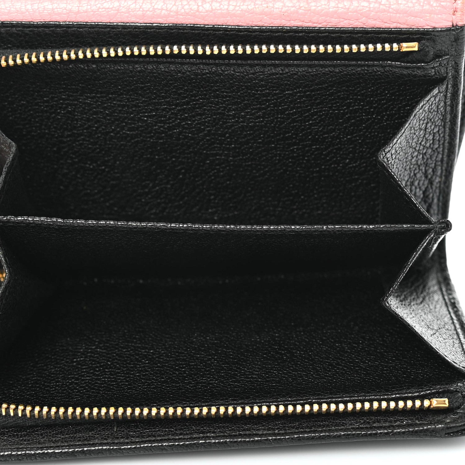 Miu Miu Goatskin Madras Bi-Color Bi-Fold Wallet Rosa Black 5 of 8