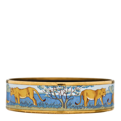 Hermes Enamel Printed Pride of Lions Wide Bracelet 62 2 of 4